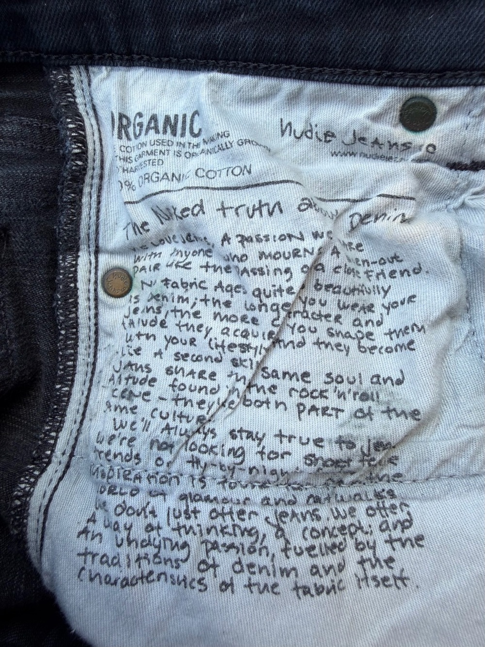 Nudie Jeans High Kai Skinny Black Organic Cotton W26 Hemmed Distressed - Picture 5 of 14